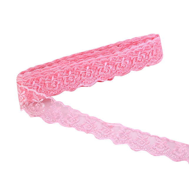 Ribbon Lace 4Cm Pink Pk10Yard-240