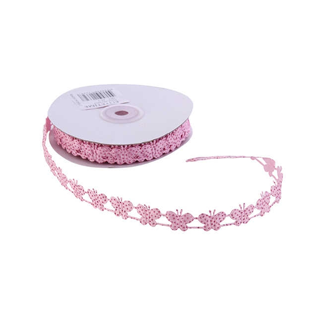 Ribbon Butterfly Silvery 2Cm Pink Pk:20Yard Kl:180