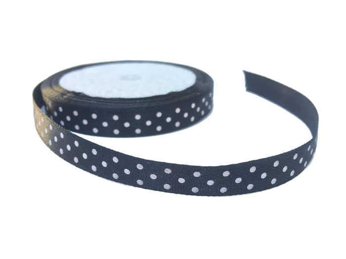 Ribbon Satin Points Black 1Cm 100Mt.P1-60