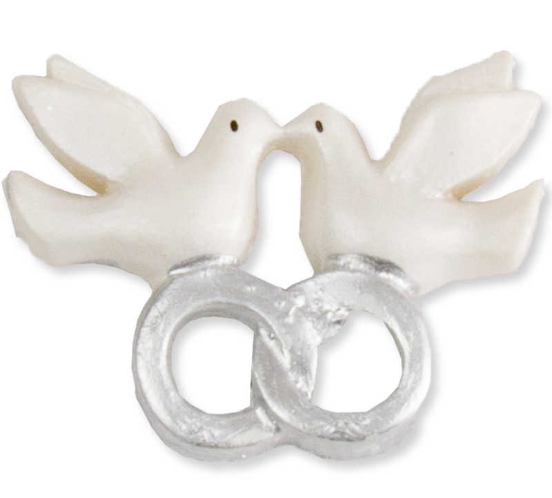 Bird Double Wedding Rings Polyester Silver P50-2000