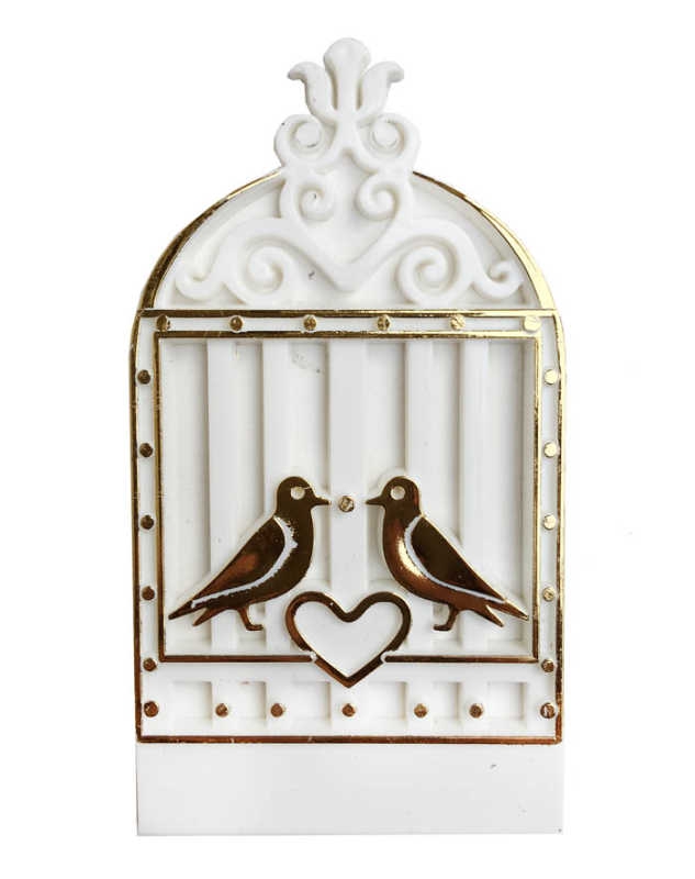 Bird Cage Heart Plastic White Pk:25-60