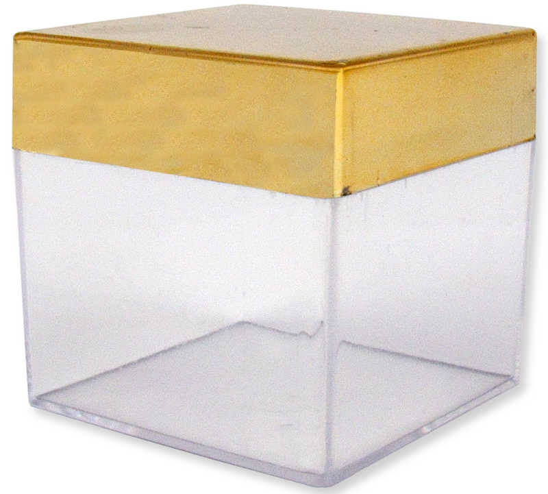 Box Square Gold 5X5Cm Pk:12 Kl:552