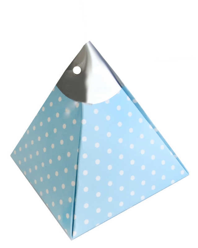 Turkish Delight Holder Cardboard Pyramid Dotted Blue Pk:50 Kl:100