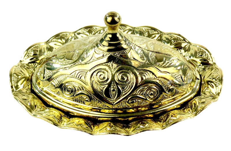 Turkish Delight Holder Oval Frilled Gold Pk:10 Kl:200