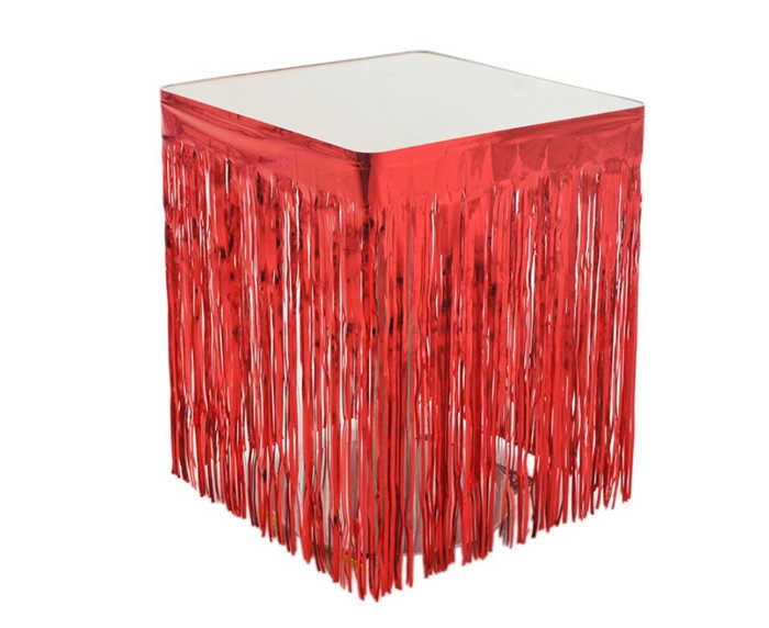 Table Side Skirt And Fonus Metallized Red P1-100