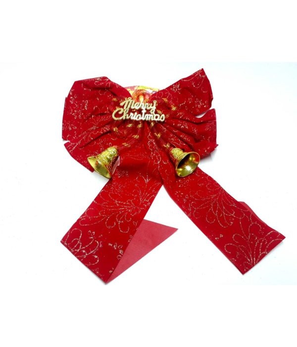 Merry Christmas Bell Red Bow Ornament 60 Cm