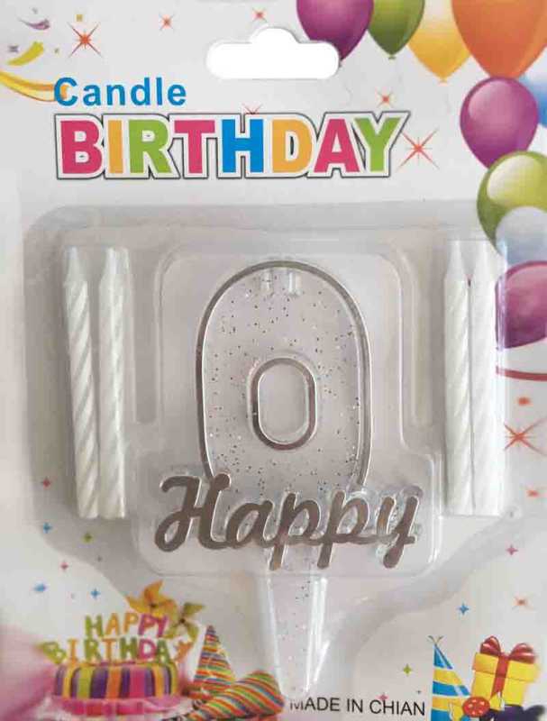 Candle 0 Age Happy Written Silver Pk:1 Kl:600