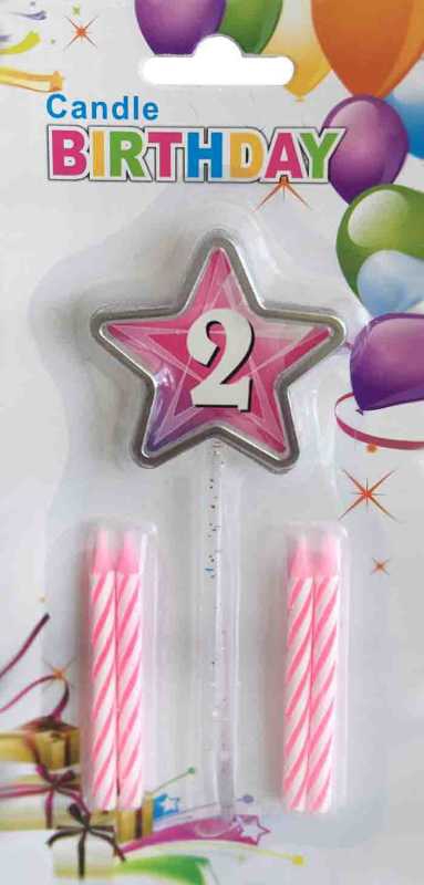 Candle 2 Years Old Star Model Pink Pk:1 Kl:600