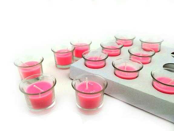 Candle Jar Model Glass Pink Pk:12 Kl:192