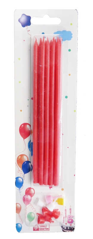 Candle Pastel 15 Cm Red Pk:10 Kl:450