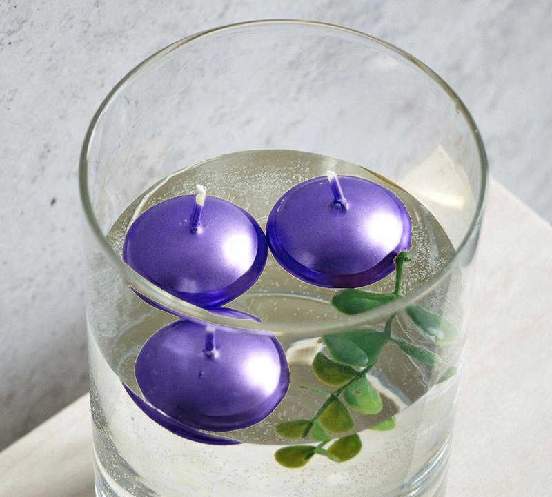 Candle Tealight Floating Wax Purple Pk:20 Kl:72