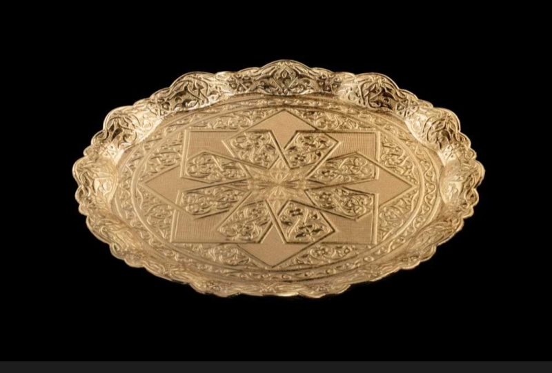 Ottoman Pattern Zamak Serving Tray