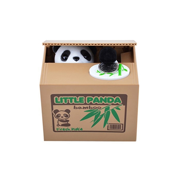 Thief Stealing Money Panda Piggy Bank