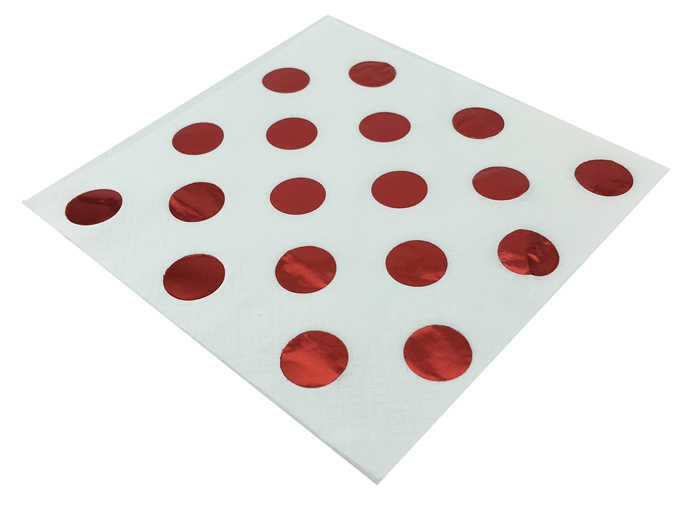 Napkin White Red Points 33X33Cm Pk:16 Kl:24