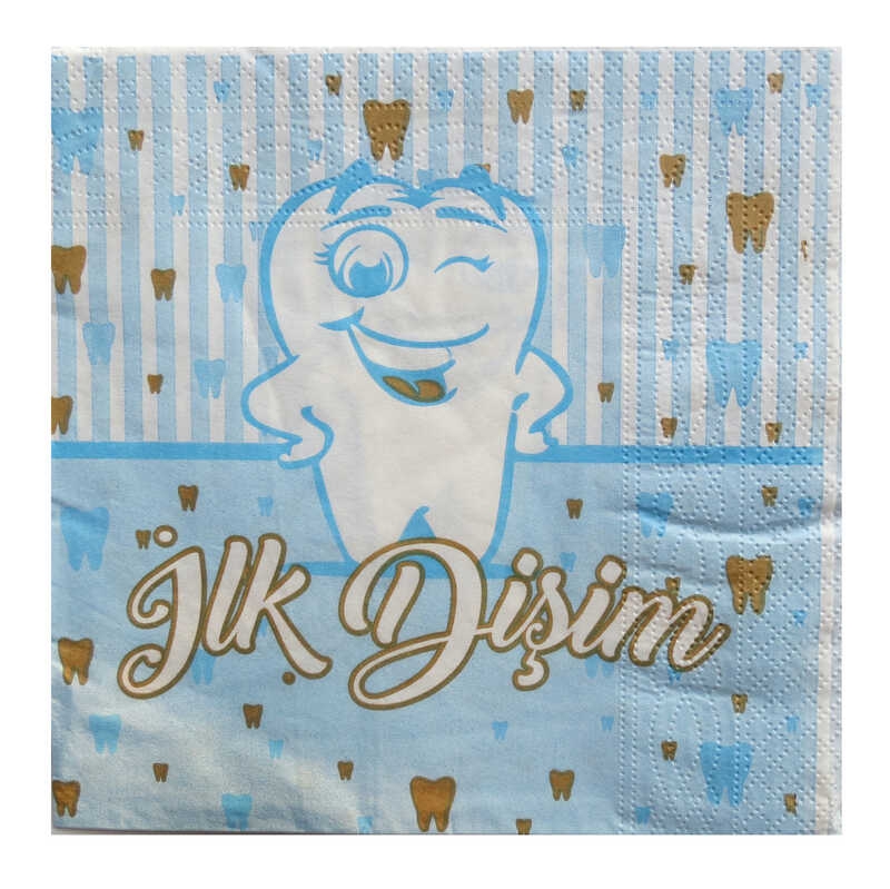 Napkin First Teeth Blue 33X33 Cm Pk:20 Kl:75