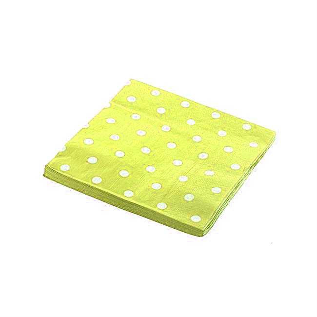 Napkin Dotted Yellow 33X33 Pk:20 Kl:150