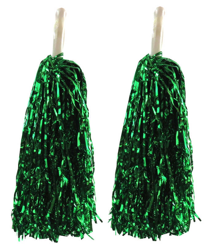 Pompom Metallized Double Green Pk:2 Kl:150