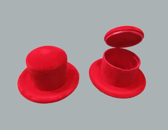 Hat Box Flock Coating Red Pk:10-400