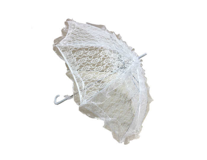 Umbrella Lace Embroidered White P1-60