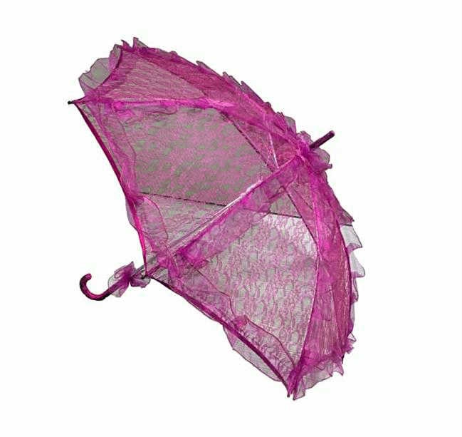 Umbrella Lace Embroidered Fuchia P1-60