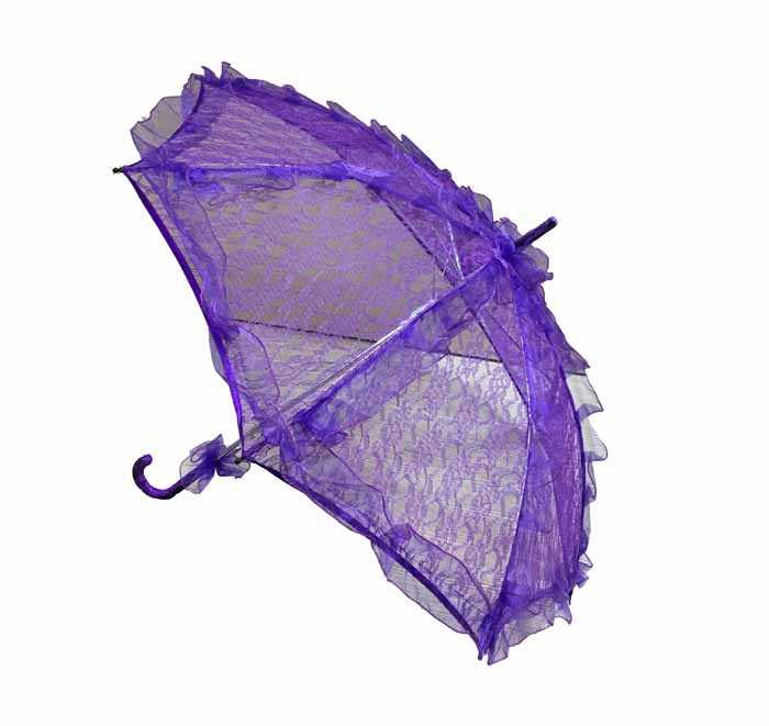 Umbrella Lace Embroidered Purple P1-60