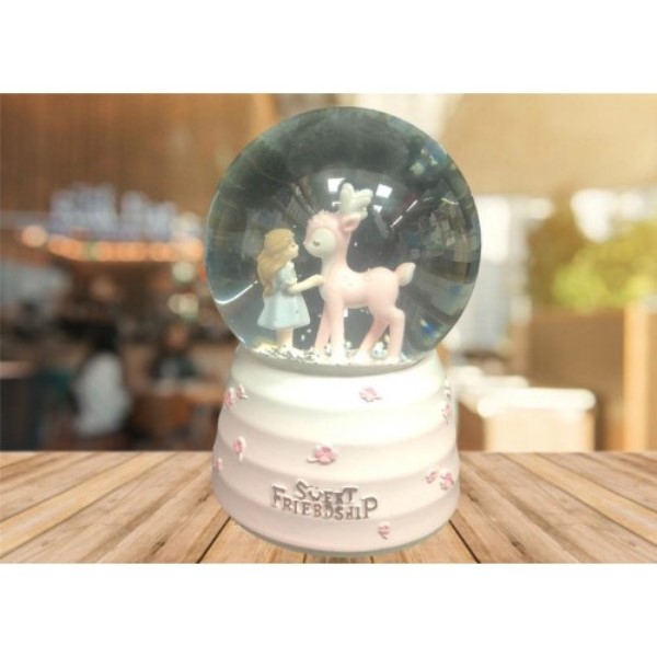 Cute Girl Medium Size Lighted Snow Globe