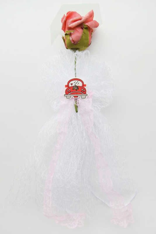 Ornament Rose Convoy Ornament Tulle Claret Red Pk:1 Kl:30