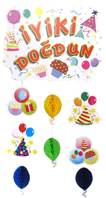 Süs Happy Birthday Set Double Sided Pk:1 Kl:100