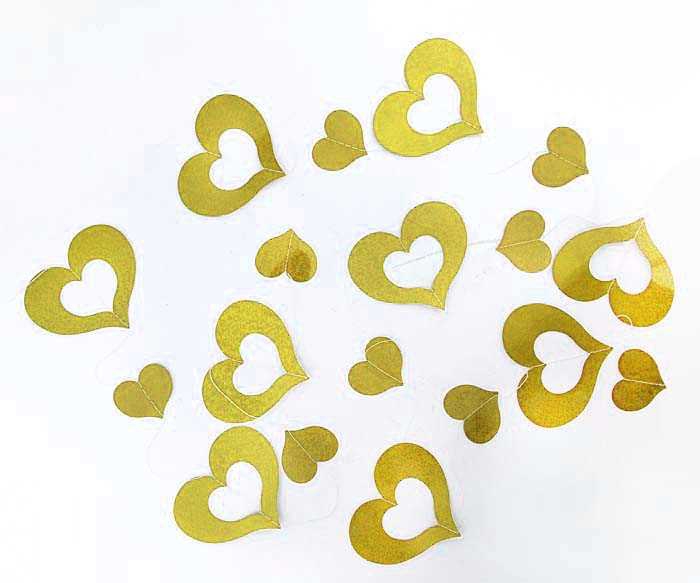 Ornament Heart Hologram Background Ornament 2Mt Gold Pk:1 Kl:500