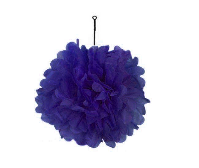 Ornamental Pompom Pelur Paper 35 Cm Navy Blue P1