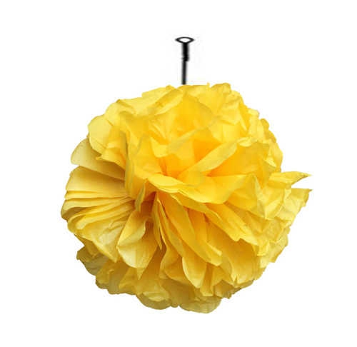 Ornamental Pompom 35 Cm From Pelur Paper Yellow P1