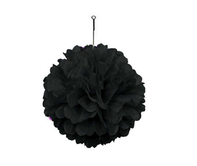 Ornamental Pompom Pelur Paper 35 Cm Black Pk:1 Kl:300