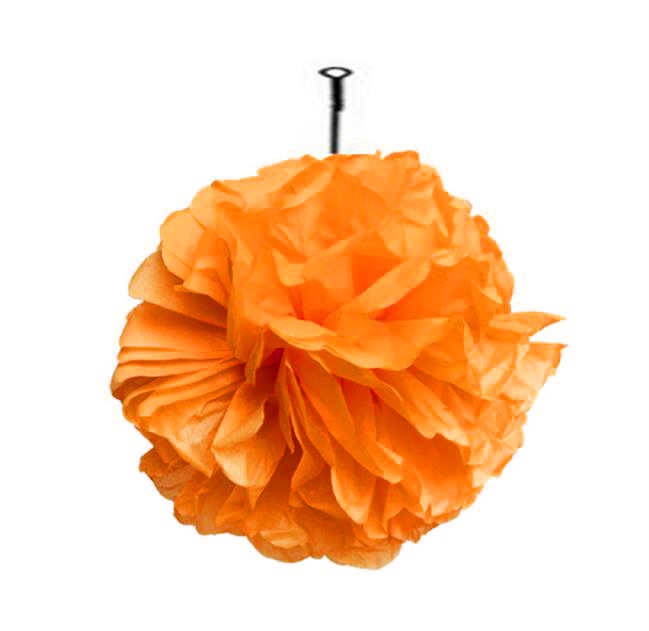 Orange Pompom 35 Cm From Pelur Paper P1