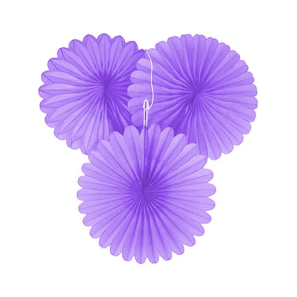 Ornamental Fan Model 30 Cm 3 Piece Set Lilac P3-150