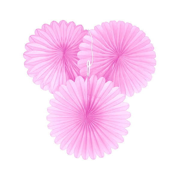 Ornamental Fan Model 30 Cm 3 Piece Set Pink P3-150