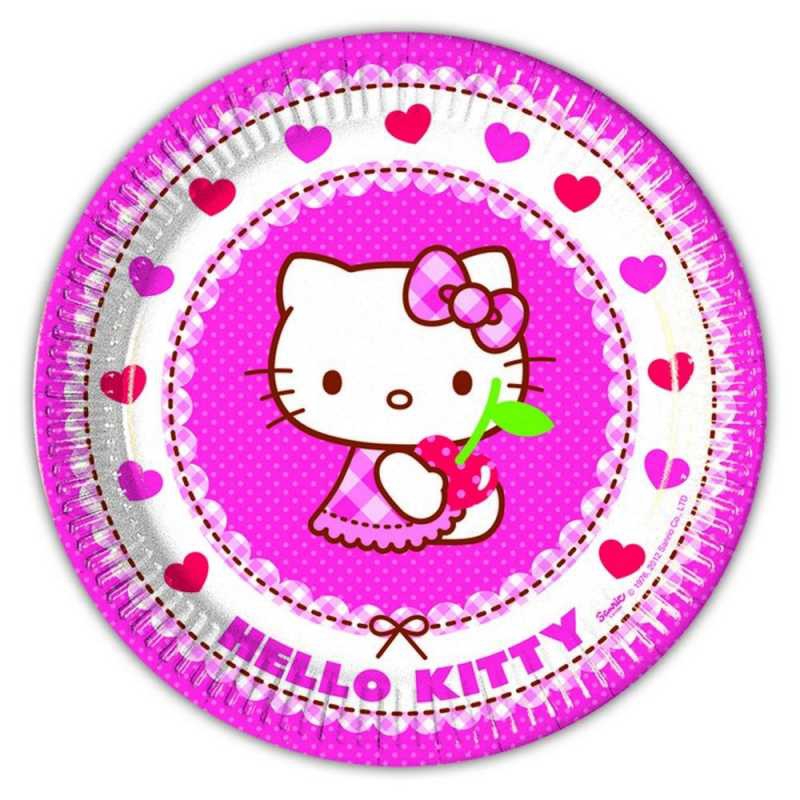 Tabak Hello Kitty Hearts 23Cm Pk:8-12