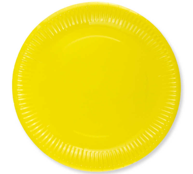 Plate Cardboard 23 Cm Flat Yellow Pk:8 Kl:24