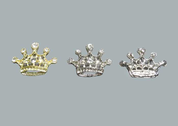 Crown Crystal Stone Small Silver P10-500