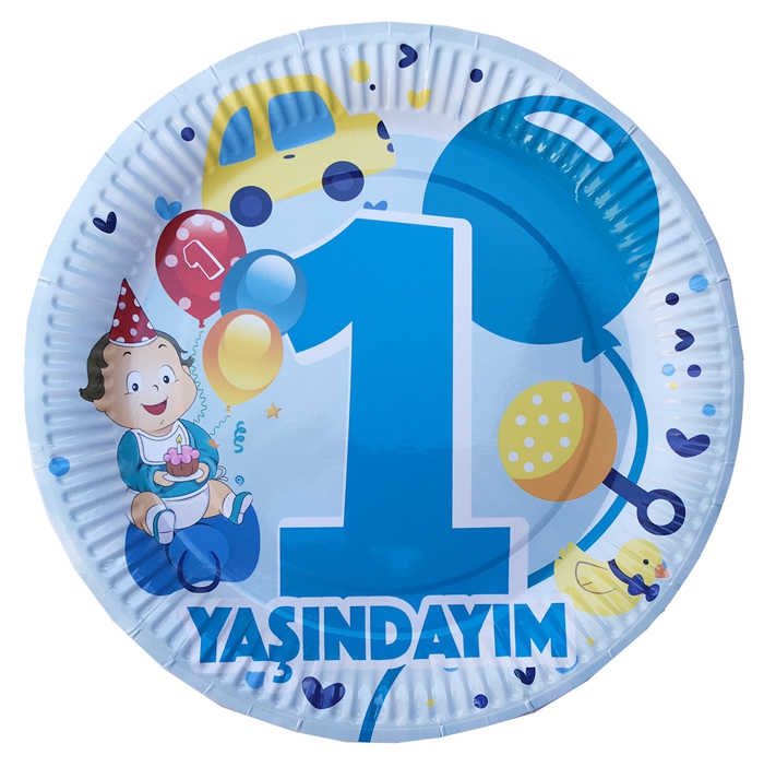 Wholesale 1 Year Birthday Plates 8 Pieces