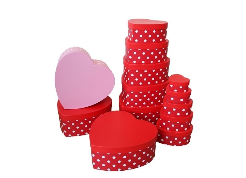 Wholesale 10 Pcs Polka Dot Heart Gift Box