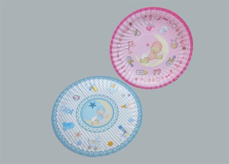 Wholesale 19 cm Aydedeli Cardboard Plate Baby Shower Party Supplies 8 pcs