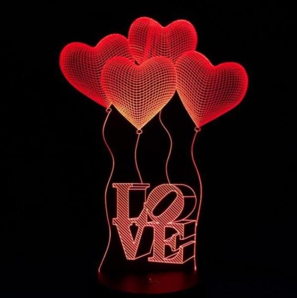 Wholesale 3D Illusion Table Top Heart Shaped Lamp