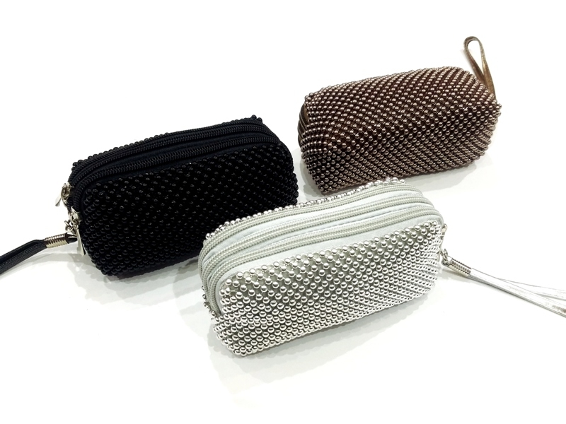 Wholesale 3 Zipper Beaded Cigarette Wallet