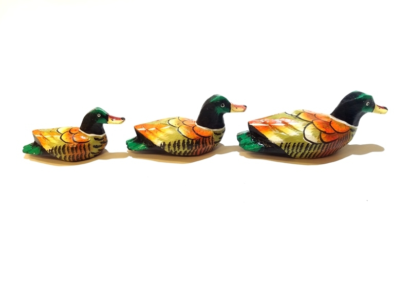 Wholesale 3 Wooden Duck Trinket Set