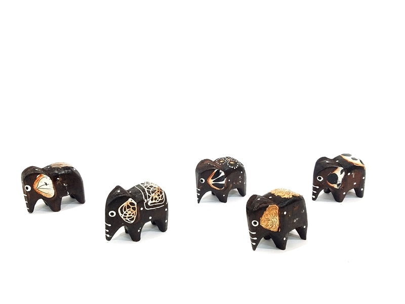 Wholesale 5pcs Wooden Elephant Trinket