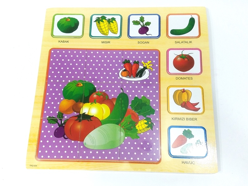 Wholesale Wooden Car Vegetable and Fruit Jigsaw Puzzle