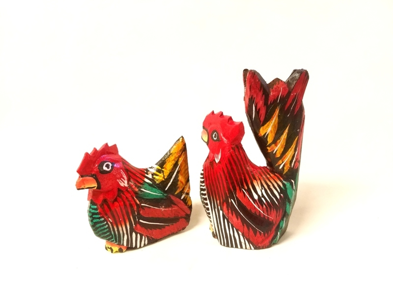 Wholesale Wooden Denizli Rooster Trinket