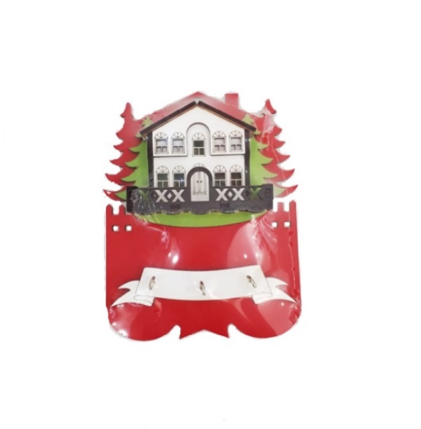 Wholesale Wooden House Shaped Keychain Hanger