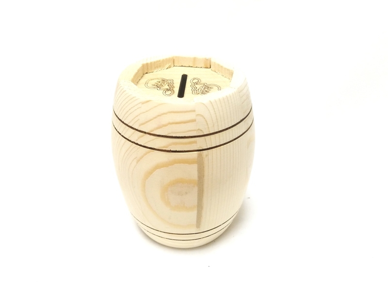 Wholesale Wooden Barrel Piggy Bank