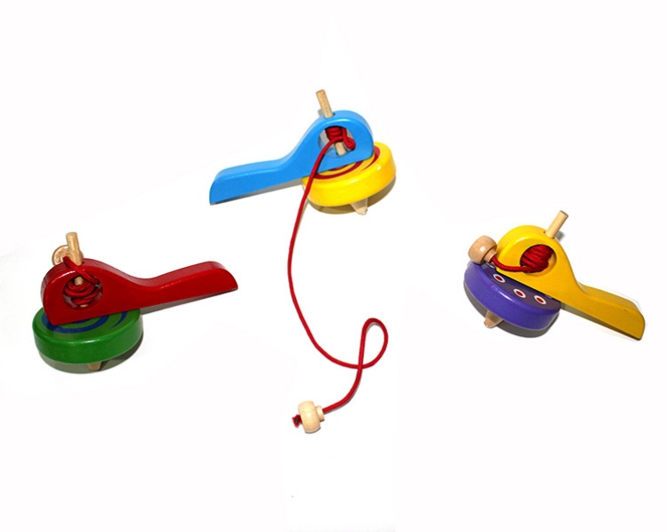 Wholesale Wooden Rope Spinning Top Toy